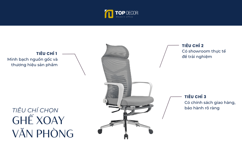 Ba tiêu chí để chọn nơi mua ghế xoay văn phòng