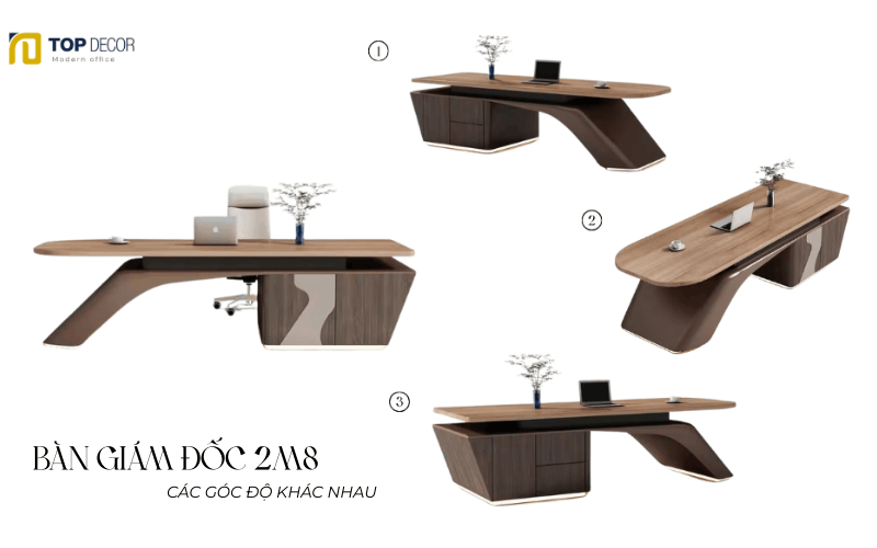 Bàn giám đốc 2m8 cao cấp của Topdecor