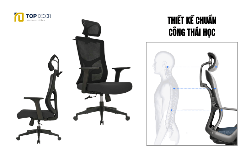 Ghế trưởng phòng thiết kế chuẩn công thái học