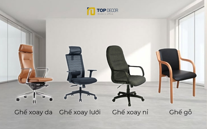 Ghế xoay da với các loại ghế văn phòng khác