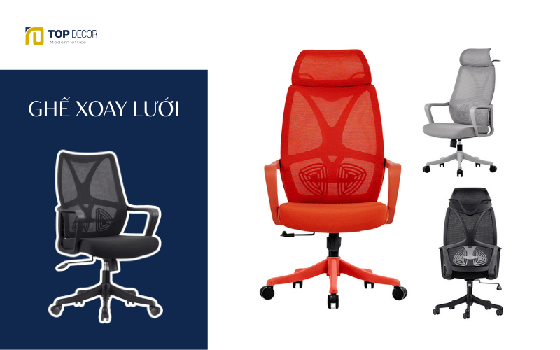 Ghế xoay văn phòng lưng lưới