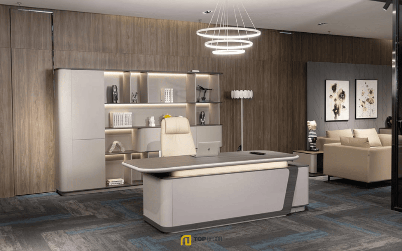 Mẫu bàn giám đốc 2m8 gỗ cao cấp