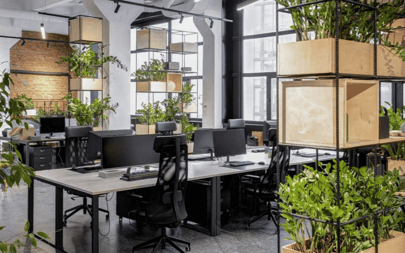 Nội thất thiết kế văn phòng thông minh xanh