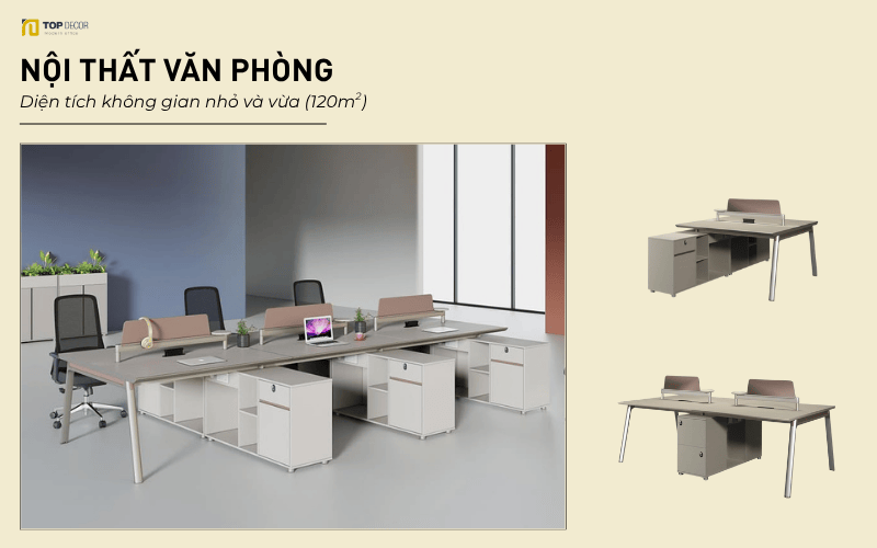 Nội thất văn phòng diện tích nhỏ và vừa (dưới 120m²)