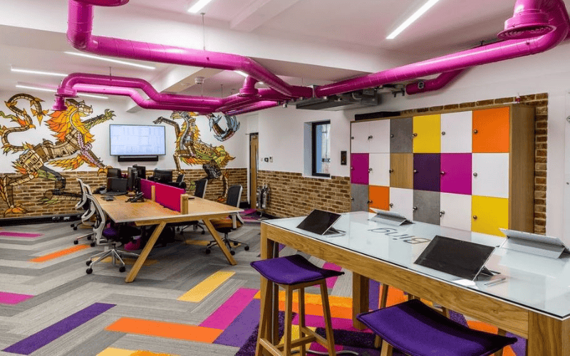 Phong cách nội thất văn phòng Color Block