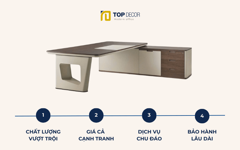 Topdecor - Đơn vị cung cấp bàn giám đốc chân sắt uy tín tại Hà Nội