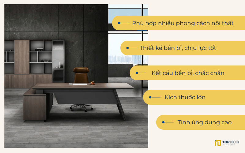 Ưu điểm của bàn giám đốc chân sắt 2m
