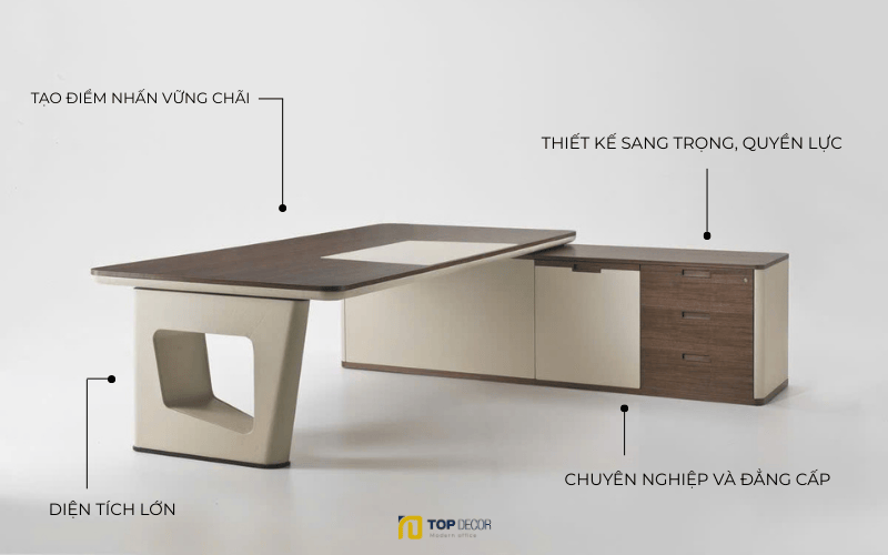 Ưu thế nổi bật khi lựa chọn bàn giám đốc 2m8