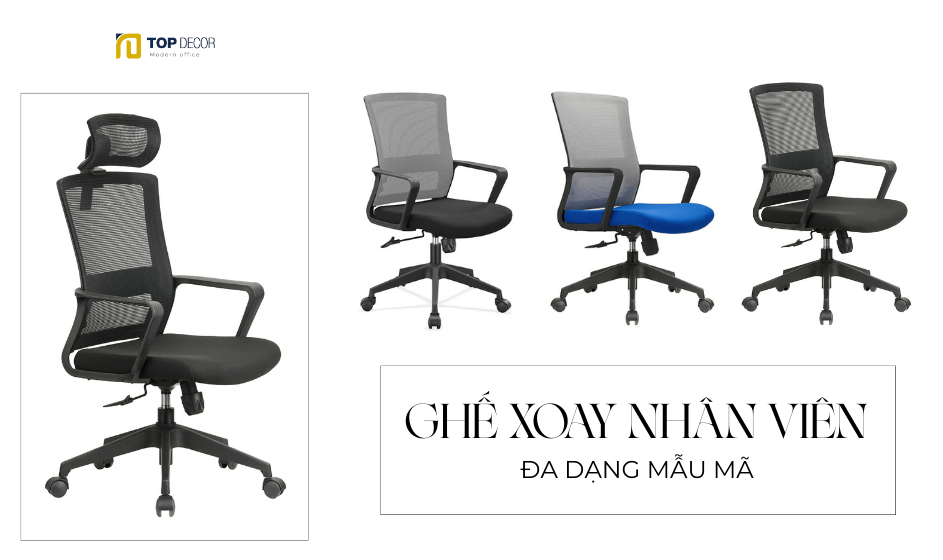 Tối ưu không gian làm việc với ghế nhân viên