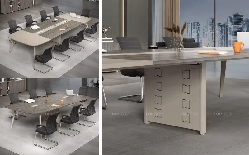 Bàn họp chân sắt chắc chắn