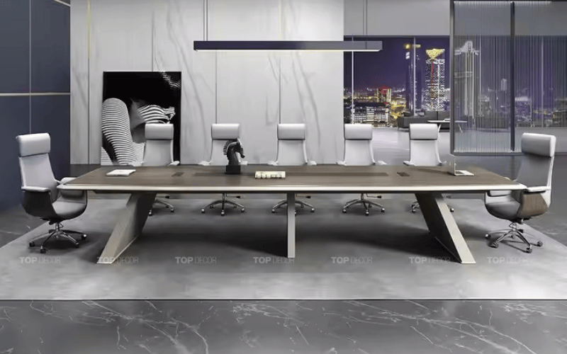 Bàn họp chân sắt kích thước lớn cho doanh nghiệp