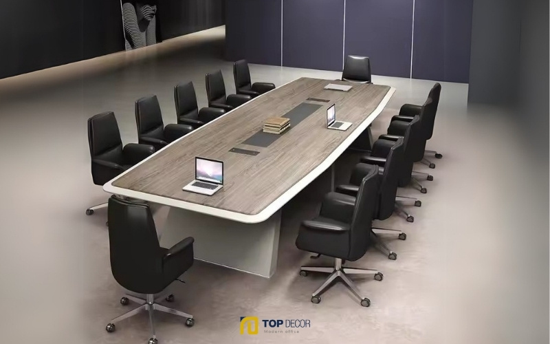 Bàn họp gỗ hình chữ nhật cao cấp