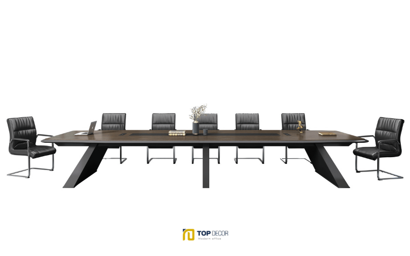 Bàn họp mặt gỗ chấn sắt cổ điển