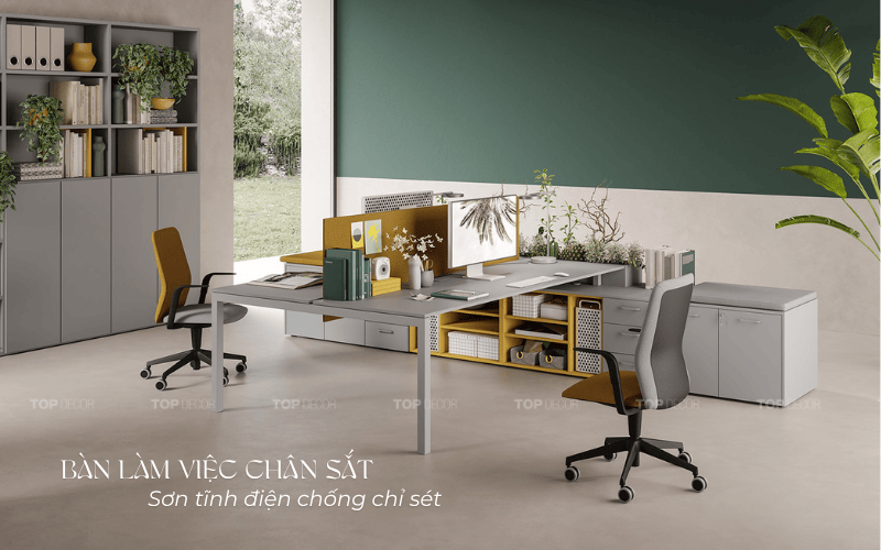 Bàn làm việc chân sắt chống gỉ sét