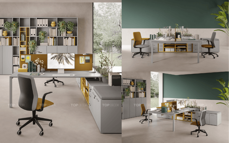 Bàn làm việc chân sắt phong cách tối giản