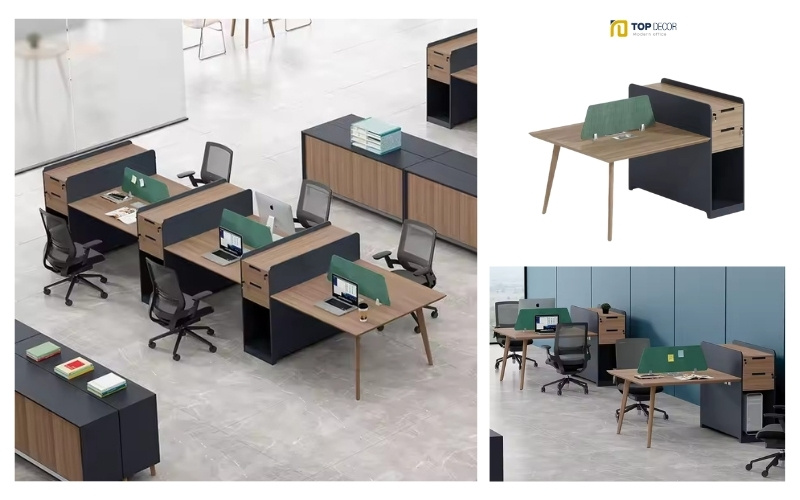 Bàn làm việc chữ I gọn gàng