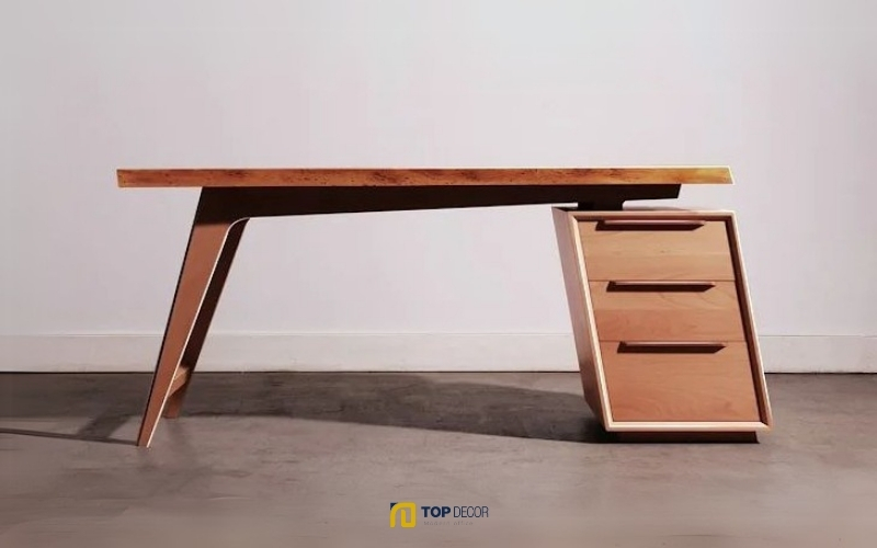 Bàn làm việc gỗ kết hợp tủ