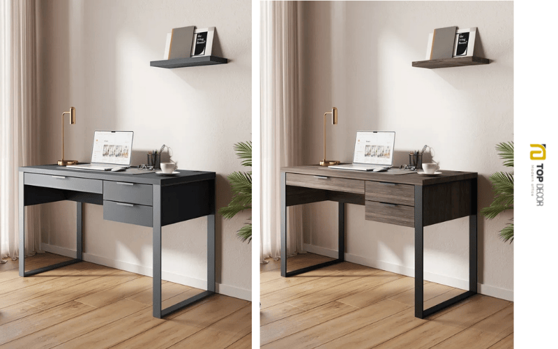 Bàn làm việc kết hợp tủ kệ để tài liệu