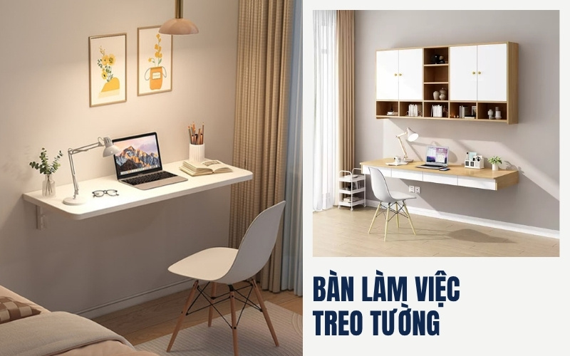 Bàn làm việc treo tường tiết kiệm không gian