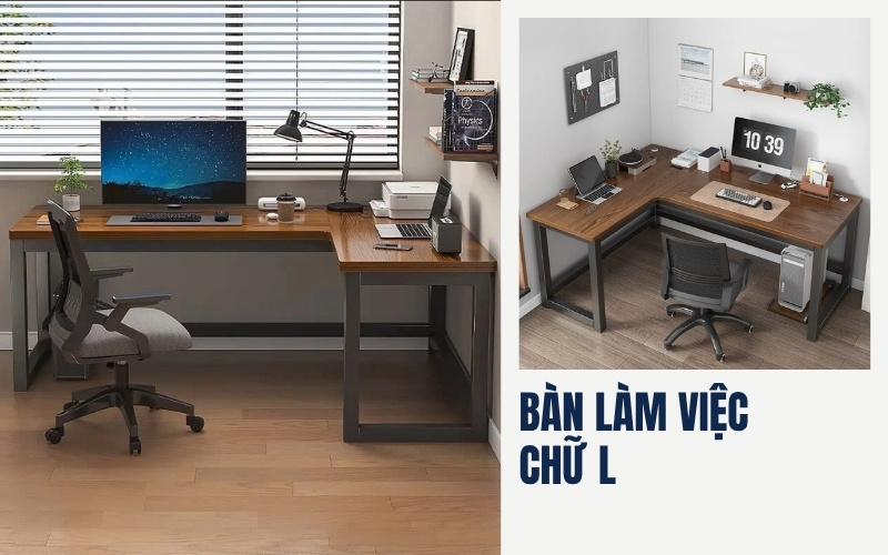 Bàn làm việcchữ L hiện đại