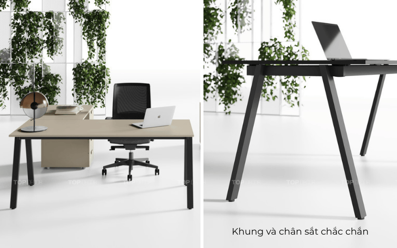 Bàn nhân viên chân sắt chắc chắn bền bỉ