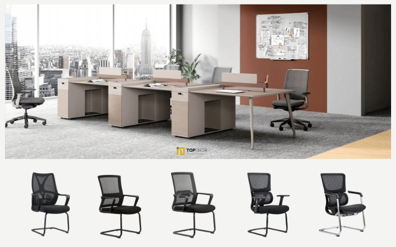 Các mẫu ghế chân quỳ lưới thoải mái cho nhân viên