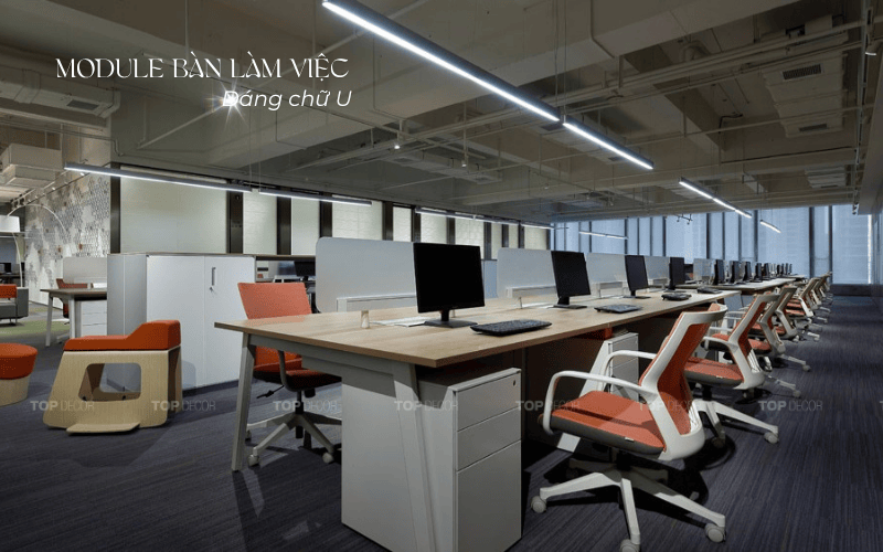 Cụm bàn làm việc chữ U