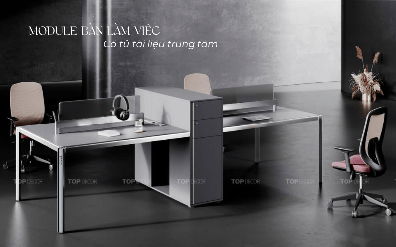 Cụm bàn làm việc kèm tủ tài liệu