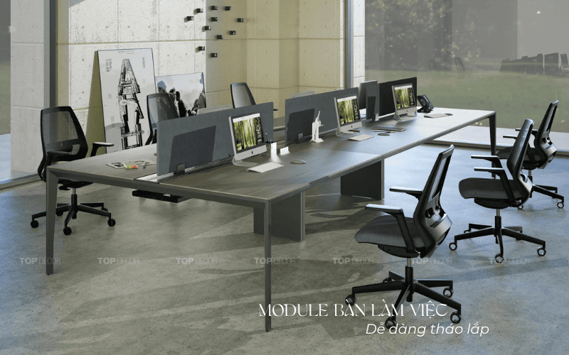 Cụm bàn làm việc linh hoạt dễ tháo lắp
