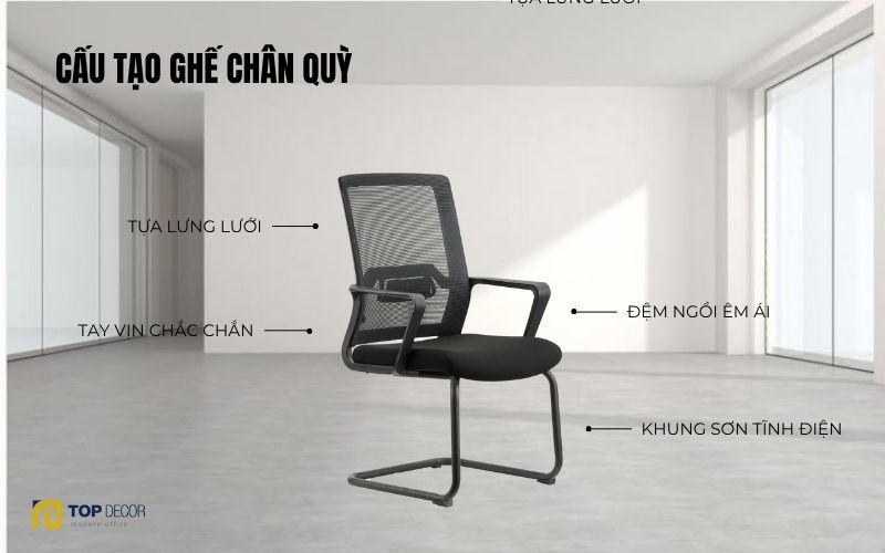 Ghế chân quỳ lưới êm lưng 