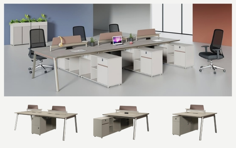 Module bàn làm việc chân sắt hiện đại