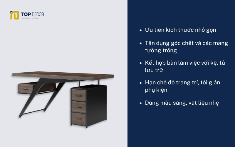 Nguyên tắc thiết kế bàn làm việc tại nhà nhỏ