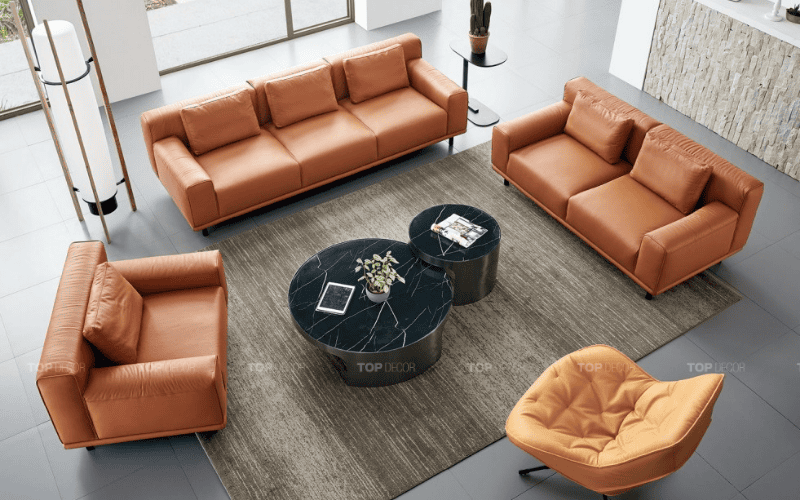 Sofa văn phòng da đẹp dễ vệ sinh