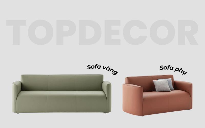 Sofa văng dài kết hợp sofa phụ