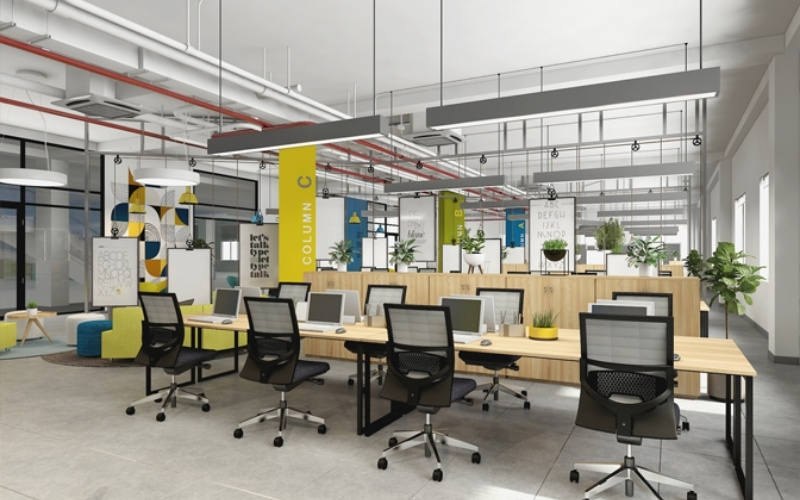 Thiết kế thi công nội thất văn phòng mở hiện đại
