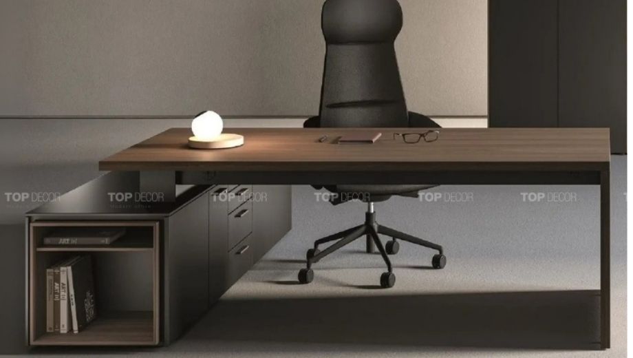 Bàn lãnh đạo gỗ màu tối tự nhiên 