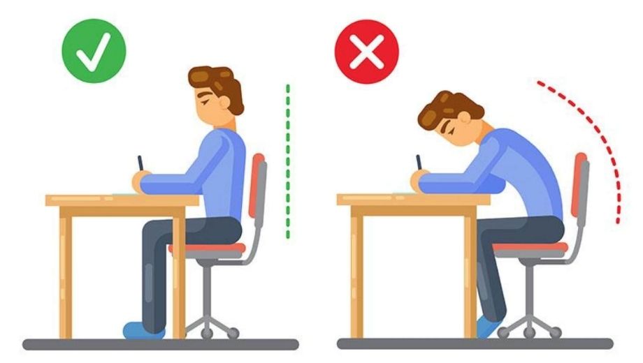 Ngồi đúng tư thế khi làm việc lâu dài 